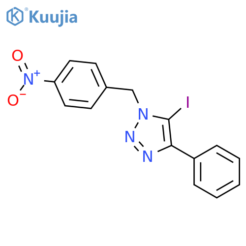 1H-1,2,3-Triazole, 5-iodo-1-[(4-nitrophenyl)methyl]-4-phenyl- structure