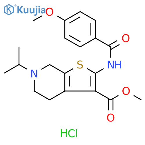 methyl 2-(4-methoxybenzamido)-6-(propan-2-yl)-4H,5H,6H,7H-thieno2,3-cpyridine-3-carboxylate hydrochloride structure