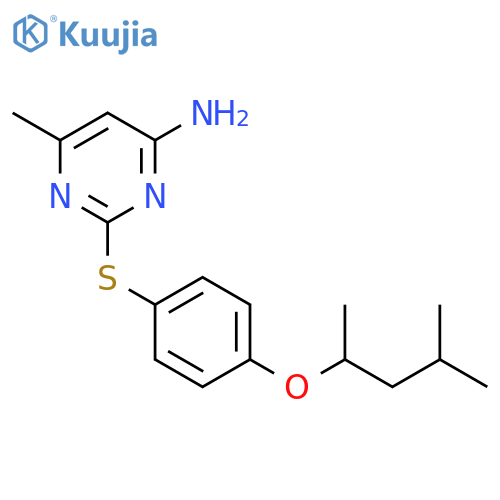 4-Pyrimidinamine, 2-[[4-(1,3-dimethylbutoxy)phenyl]thio]-6-methyl- structure