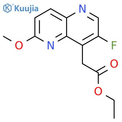 Ethyl 2-(3-fluoro-6-methoxy-1,5-naphthyridin-4-yl)acetate structure