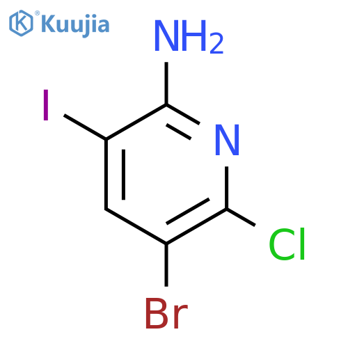 5-bromo-6-chloro-3-iodopyridin-2-amine structure