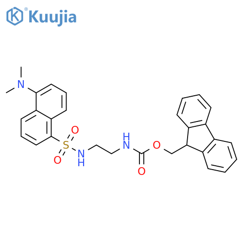 Carbamic acid, N-[2-[[[5-(dimethylamino)-1-naphthalenyl]sulfonyl]amino]ethyl]-, 9H-fluoren-9-ylmethyl ester structure