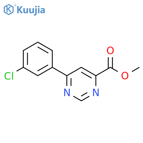 Methyl 6-(3-chlorophenyl)pyrimidine-4-carboxylate structure