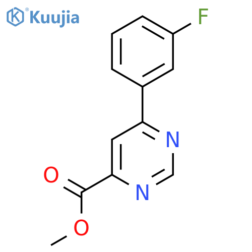 Methyl 6-(3-fluorophenyl)pyrimidine-4-carboxylate structure