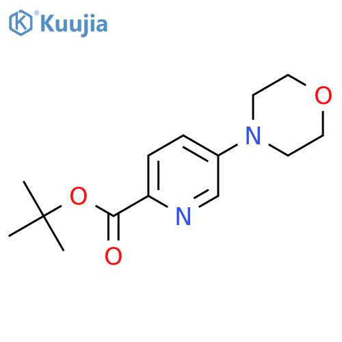 2-Pyridinecarboxylic acid, 5-(4-morpholinyl)-, 1,1-dimethylethyl ester structure