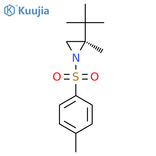 (2R)-2-(1,1-dimethylethyl)-2-methyl-1-[(4-methylphenyl)sulfonyl]aziridine structure