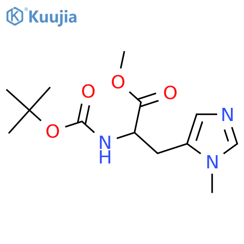 Methyl 2-((tert-butoxycarbonyl)amino)-3-(1-methyl-1H-imidazol-5-yl)propanoate structure