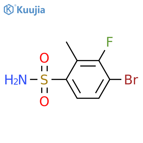4-bromo-3-fluoro-2-methylbenzene-1-sulfonamide structure