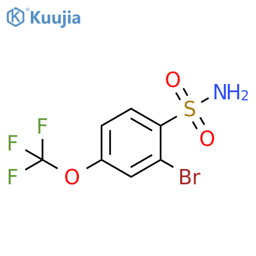 2-bromo-4-(trifluoromethoxy)benzene-1-sulfonamide structure