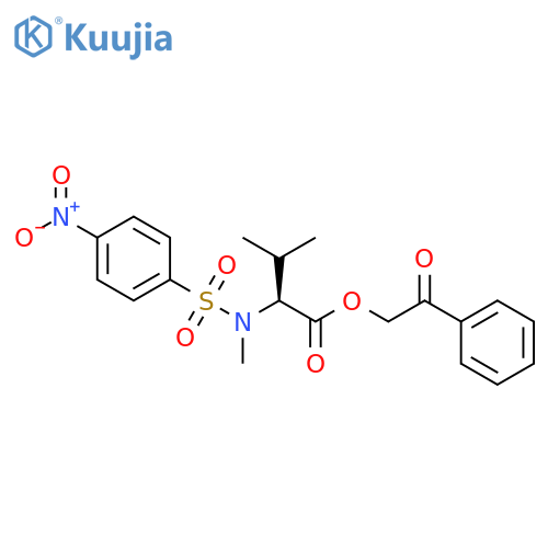 L-Valine, N-methyl-N-[(4-nitrophenyl)sulfonyl]-, 2-oxo-2-phenylethyl ester structure