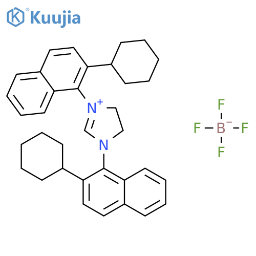 1,3-Bis(2-cyclohexylnaphthalen-1-yl)imidazolinium tetrafluoroborate structure