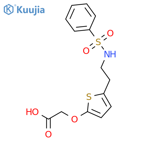 2-[5-[2-(benzenesulfonamido)ethyl]thiophen-2-yl]oxyacetic acid structure