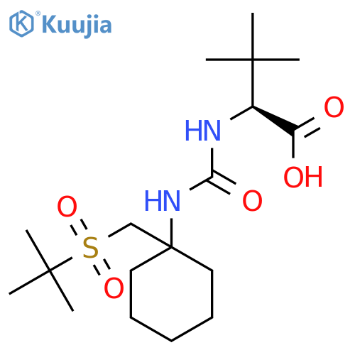 (S)-2-(3-(1-(Tert-butylsulfonylmethyl)cyclohexyl)ureido)-3,3-dimethylbutanoic acid structure