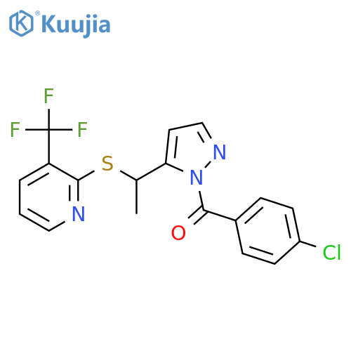 2-({1-[1-(4-chlorobenzoyl)-1H-pyrazol-5-yl]ethyl}sulfanyl)-3-(trifluoromethyl)pyridine structure