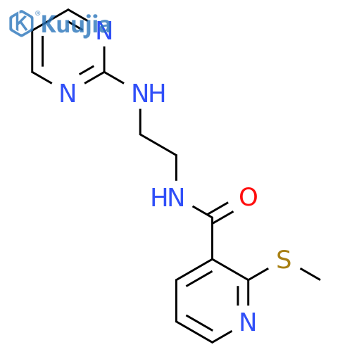 2-(methylsulfanyl)-N-{2-(pyrimidin-2-yl)aminoethyl}pyridine-3-carboxamide structure