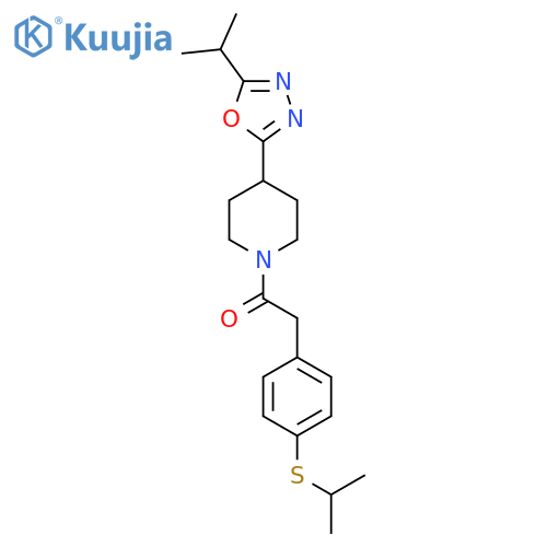 1-{4-5-(propan-2-yl)-1,3,4-oxadiazol-2-ylpiperidin-1-yl}-2-4-(propan-2-ylsulfanyl)phenylethan-1-one structure
