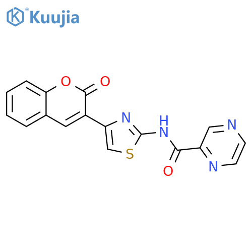N-4-(2-oxo-2H-chromen-3-yl)-1,3-thiazol-2-ylpyrazine-2-carboxamide structure