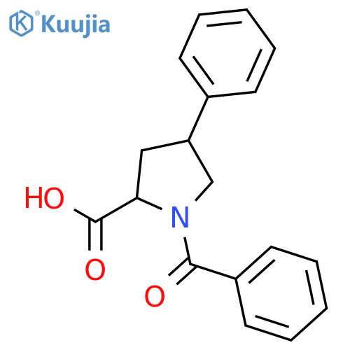 trans-1-Benzoyl-4-phenylpyrrolidine-2-carboxylic acid structure
