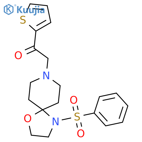 1-4-(benzenesulfonyl)-1-oxa-4,8-diazaspiro4.5decan-8-yl-2-(thiophen-2-yl)ethan-1-one structure
