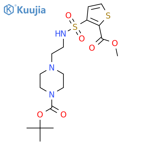 tert-butyl 4-{2-2-(methoxycarbonyl)thiophene-3-sulfonamidoethyl}piperazine-1-carboxylate structure