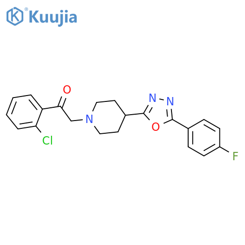 2-(2-chlorophenyl)-1-{4-[5-(4-fluorophenyl)-1,3,4-oxadiazol-2-yl]piperidin-1-yl}ethan-1-one structure