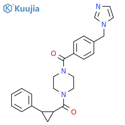 1-{4-(1H-imidazol-1-yl)methylbenzoyl}-4-(2-phenylcyclopropanecarbonyl)piperazine structure