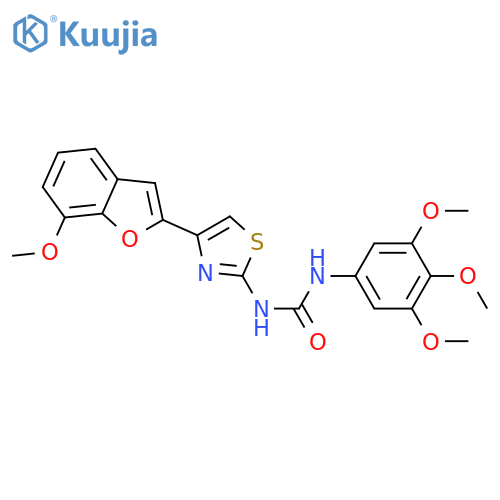 3-[4-(7-methoxy-1-benzofuran-2-yl)-1,3-thiazol-2-yl]-1-(3,4,5-trimethoxyphenyl)urea structure