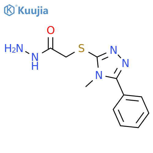 2-(4-Methyl-5-phenyl-4H-1,2,4-triazol-3-yl)thio-acetohydrazide structure