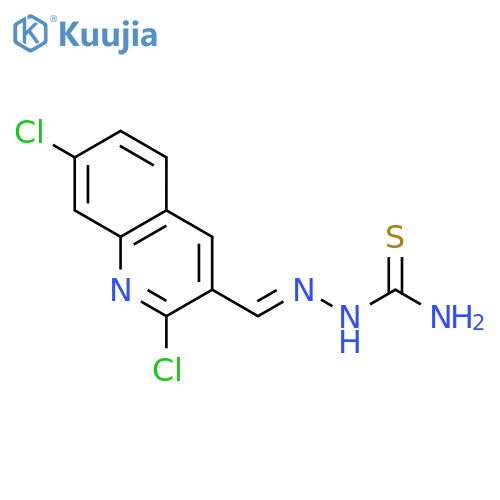 Hydrazinecarbothioamide, 2-[(2,7-dichloro-3-quinolinyl)methylene]- structure