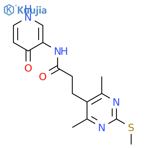 3-[4,6-dimethyl-2-(methylsulfanyl)pyrimidin-5-yl]-N-(4-hydroxypyridin-3-yl)propanamide structure