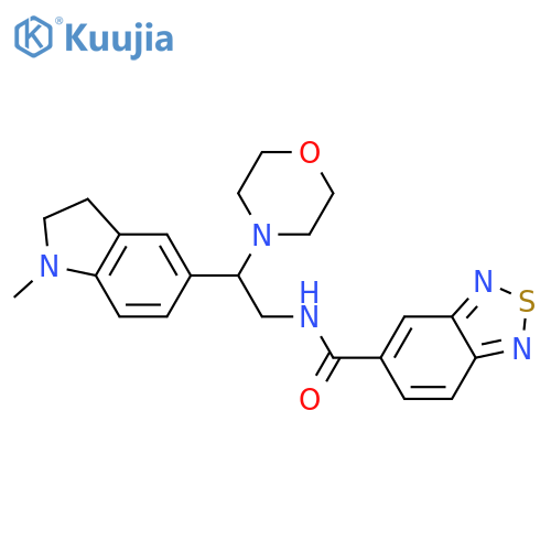 N-[2-(1-methyl-2,3-dihydro-1H-indol-5-yl)-2-(morpholin-4-yl)ethyl]-2,1,3-benzothiadiazole-5-carboxamide structure