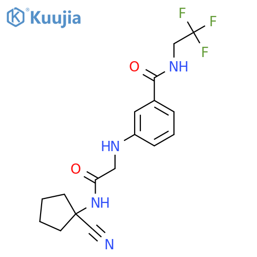 3-({[(1-cyanocyclopentyl)carbamoyl]methyl}amino)-N-(2,2,2-trifluoroethyl)benzamide structure