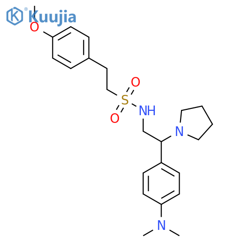 N-{2-4-(dimethylamino)phenyl-2-(pyrrolidin-1-yl)ethyl}-2-(4-methoxyphenyl)ethane-1-sulfonamide structure