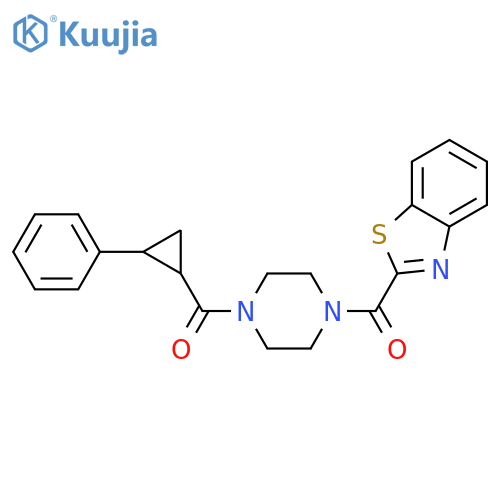 2-4-(2-phenylcyclopropanecarbonyl)piperazine-1-carbonyl-1,3-benzothiazole structure