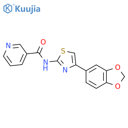 N-4-(2H-1,3-benzodioxol-5-yl)-1,3-thiazol-2-ylpyridine-3-carboxamide structure