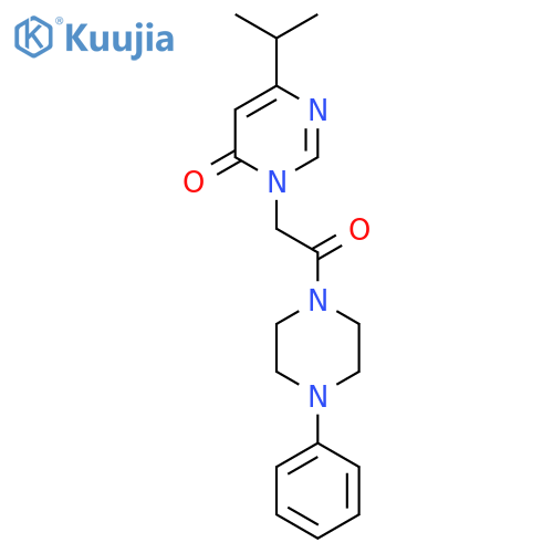 3-2-oxo-2-(4-phenylpiperazin-1-yl)ethyl-6-(propan-2-yl)-3,4-dihydropyrimidin-4-one structure