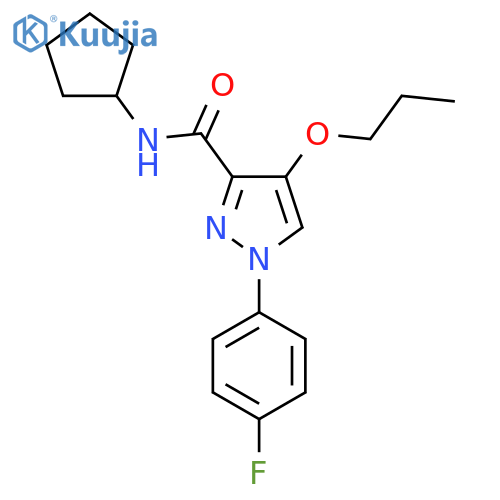 N-cyclopentyl-1-(4-fluorophenyl)-4-propoxy-1H-pyrazole-3-carboxamide structure