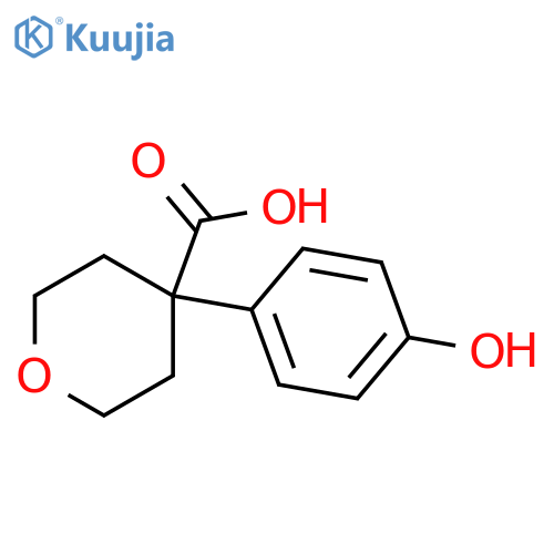 4-(4-hydroxyphenyl)oxane-4-carboxylic acid structure