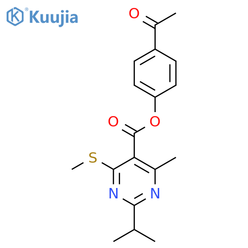 4-Acetylphenyl 4-methyl-6-(methylsulfanyl)-2-(propan-2-yl)pyrimidine-5-carboxylate structure