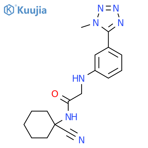 N-(1-cyanocyclohexyl)-2-{[3-(1-methyl-1H-1,2,3,4-tetrazol-5-yl)phenyl]amino}acetamide structure