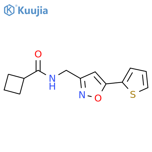N-{5-(thiophen-2-yl)-1,2-oxazol-3-ylmethyl}cyclobutanecarboxamide structure