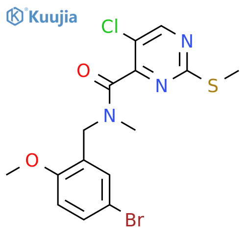 N-[(5-bromo-2-methoxyphenyl)methyl]-5-chloro-N-methyl-2-(methylsulfanyl)pyrimidine-4-carboxamide structure