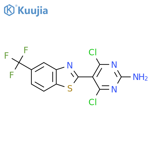 4,6-Dichloro-5-(5-(trifluoromethyl)benzo[D]thiazol-2-YL)pyrimidin-2-amine structure