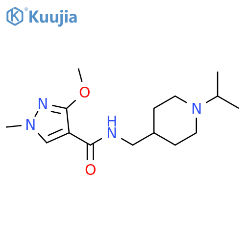 3-methoxy-1-methyl-N-{1-(propan-2-yl)piperidin-4-ylmethyl}-1H-pyrazole-4-carboxamide structure