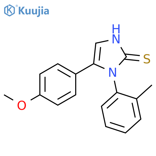 5-(4-methoxyphenyl)-1-(2-methylphenyl)-2,3-dihydro-1H-imidazole-2-thione structure