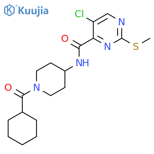 5-chloro-N-(1-cyclohexanecarbonylpiperidin-4-yl)-2-(methylsulfanyl)pyrimidine-4-carboxamide structure