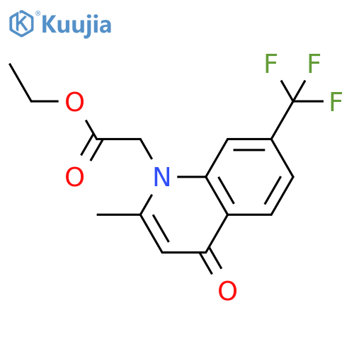 Ethyl 2-(2-methyl-4-oxo-7-(trifluoromethyl)quinolin-1(4H)-yl)acetate structure