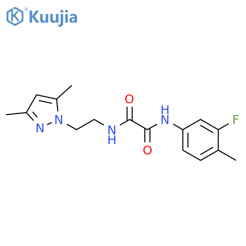 N-[2-(3,5-dimethyl-1H-pyrazol-1-yl)ethyl]-N'-(3-fluoro-4-methylphenyl)ethanediamide structure