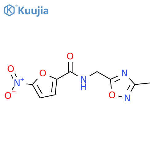 N-[(3-methyl-1,2,4-oxadiazol-5-yl)methyl]-5-nitrofuran-2-carboxamide structure