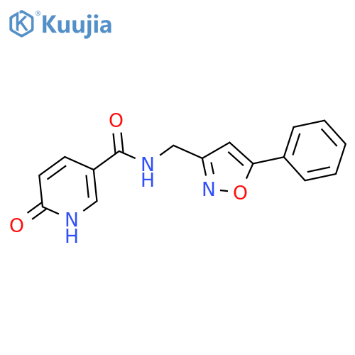 6-oxo-N-[(5-phenyl-1,2-oxazol-3-yl)methyl]-1,6-dihydropyridine-3-carboxamide structure